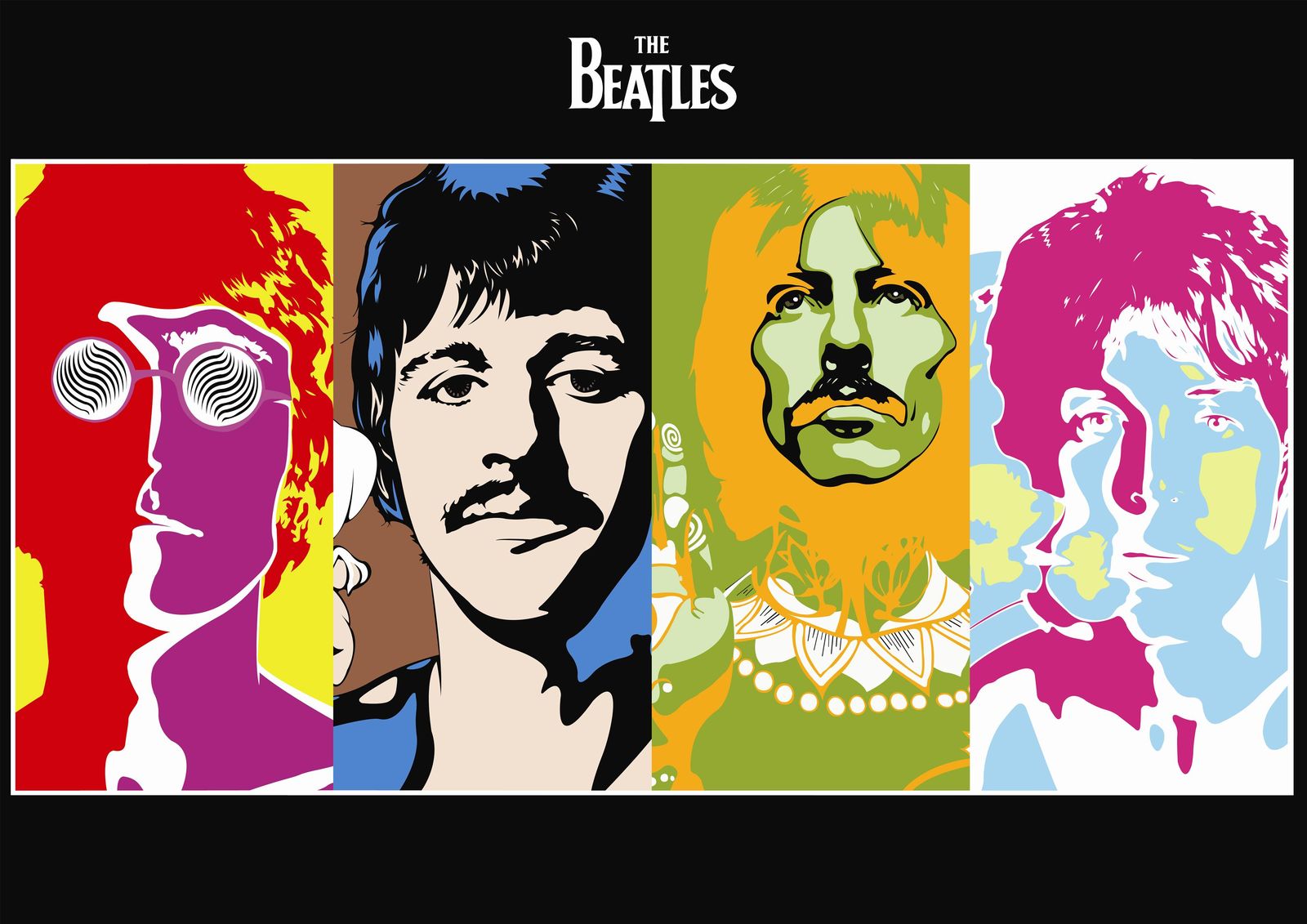 Vibrant Beatles Pop Art Wall Art