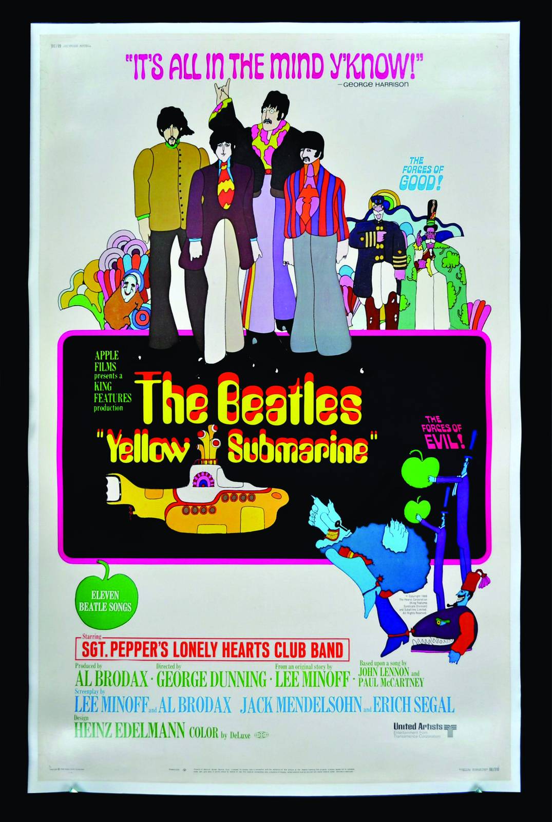 The Beatles Yellow Submarine Psychedelic Wall Art