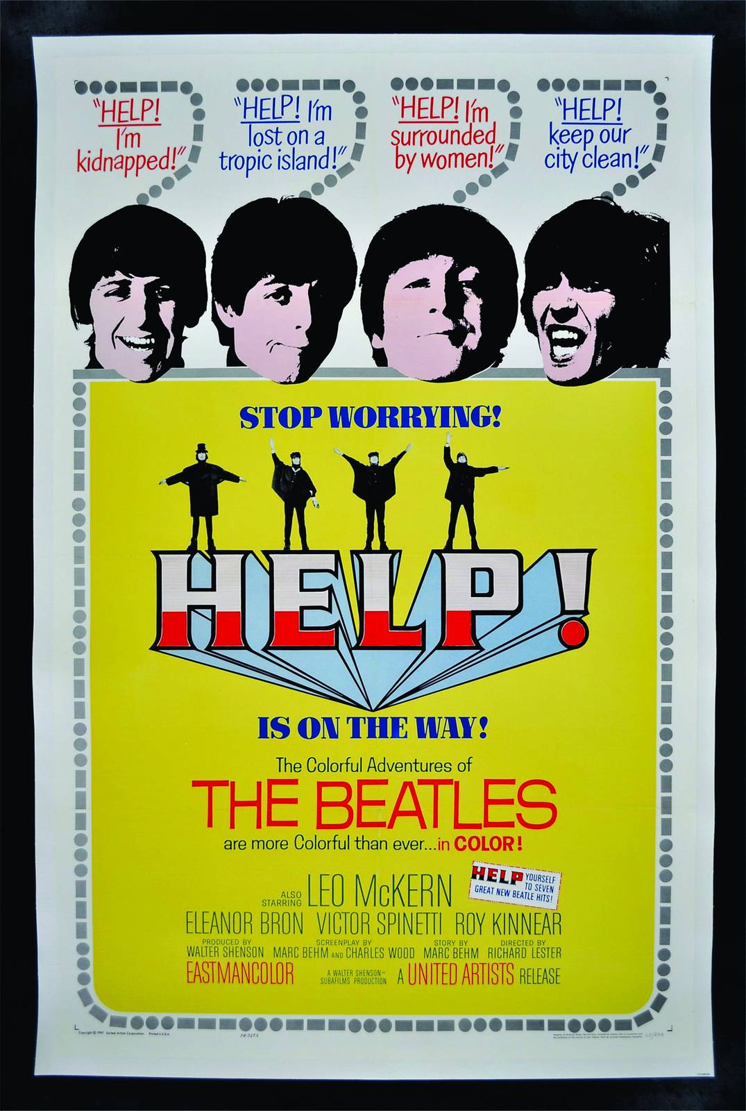 Retro Beatles HELP! Movie Poster Wall Art