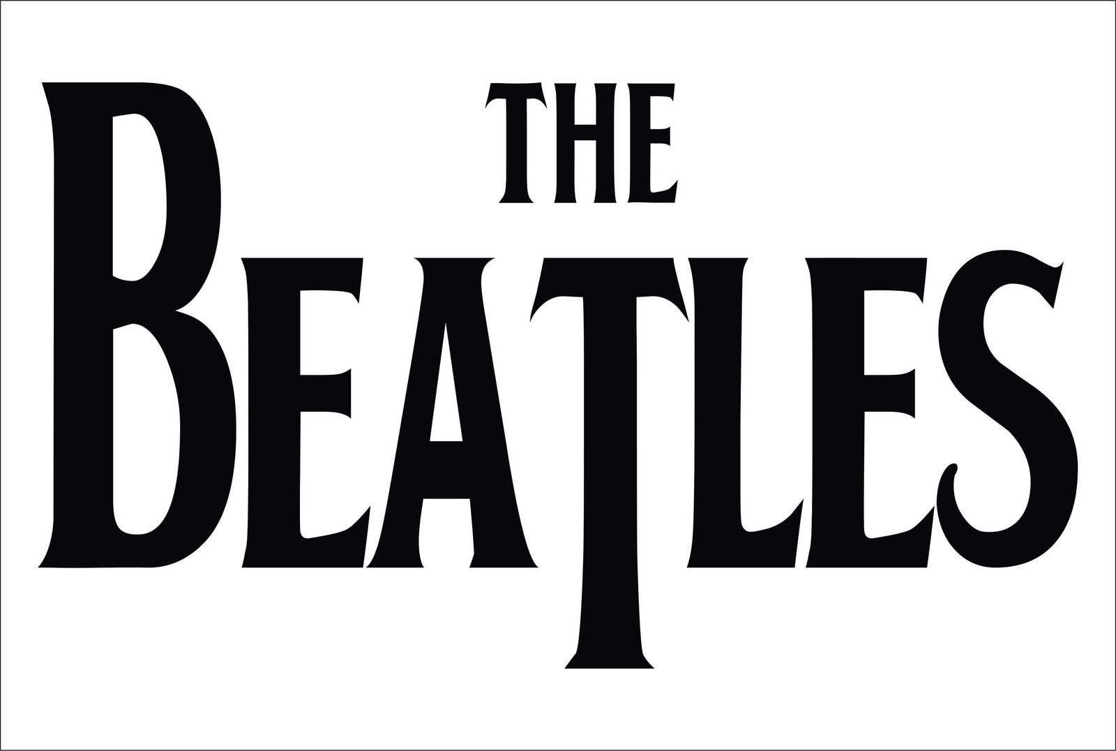 Iconic The Beatles Logo Black & White Wall Art