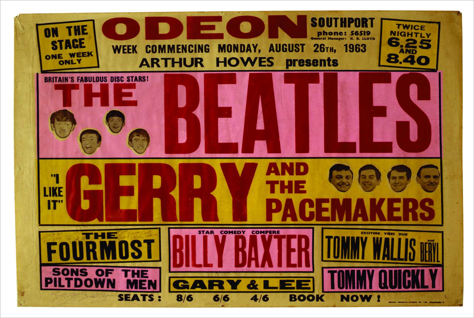 Vintage Beatles Concert Poster Wall Art