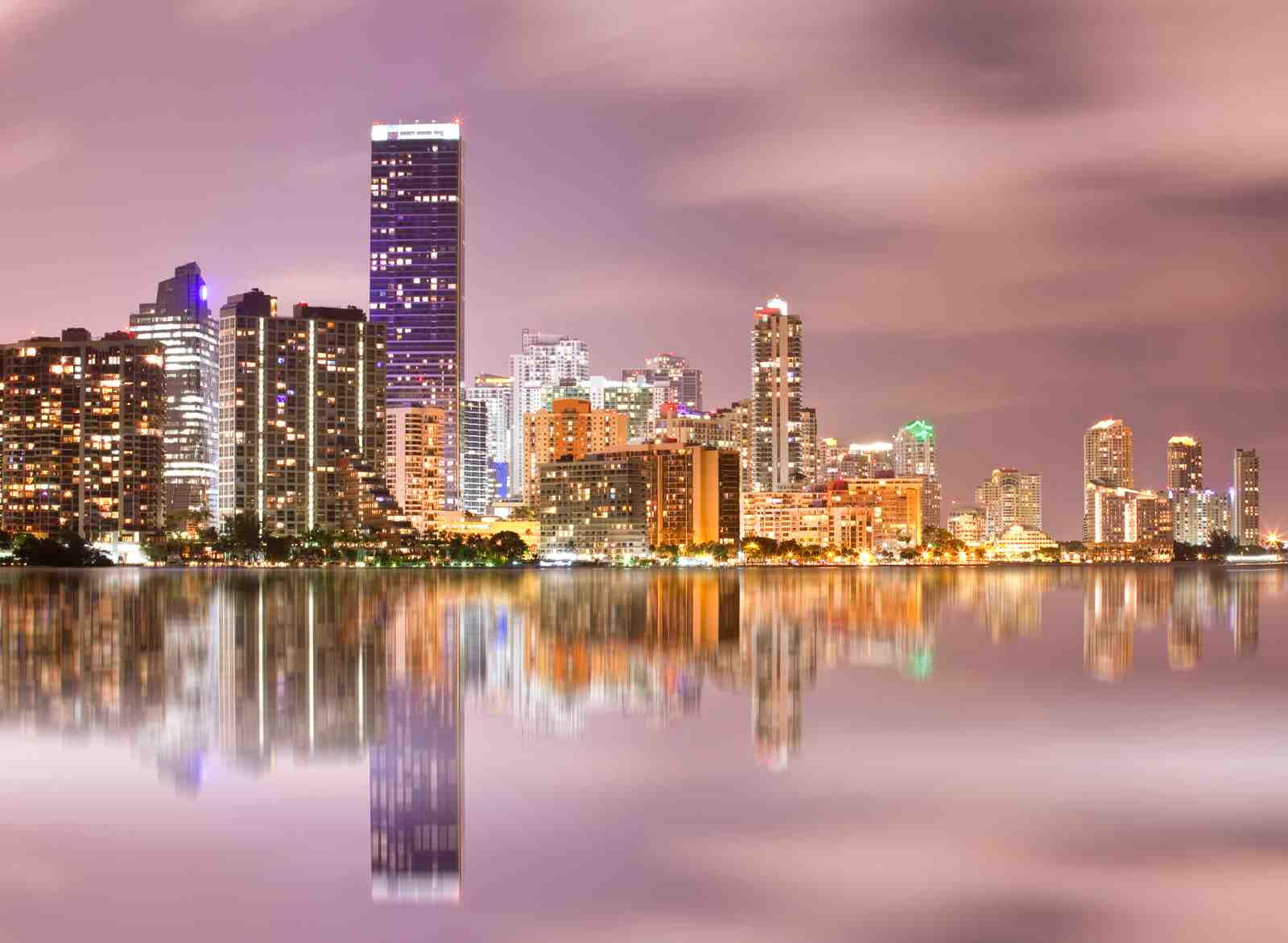 Miami Skyline Reflection Wall Art