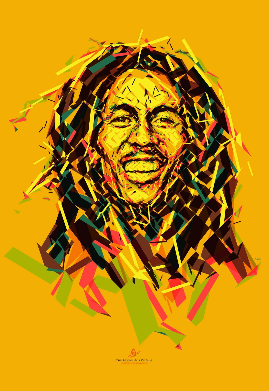 Bob Marley Abstract WPAP Wall Art