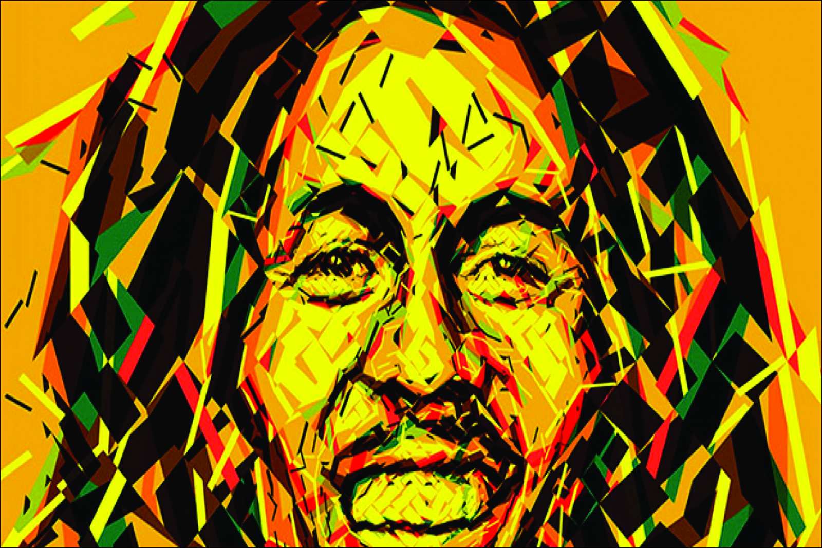 Vibrant Bob Marley Abstract Wall Art
