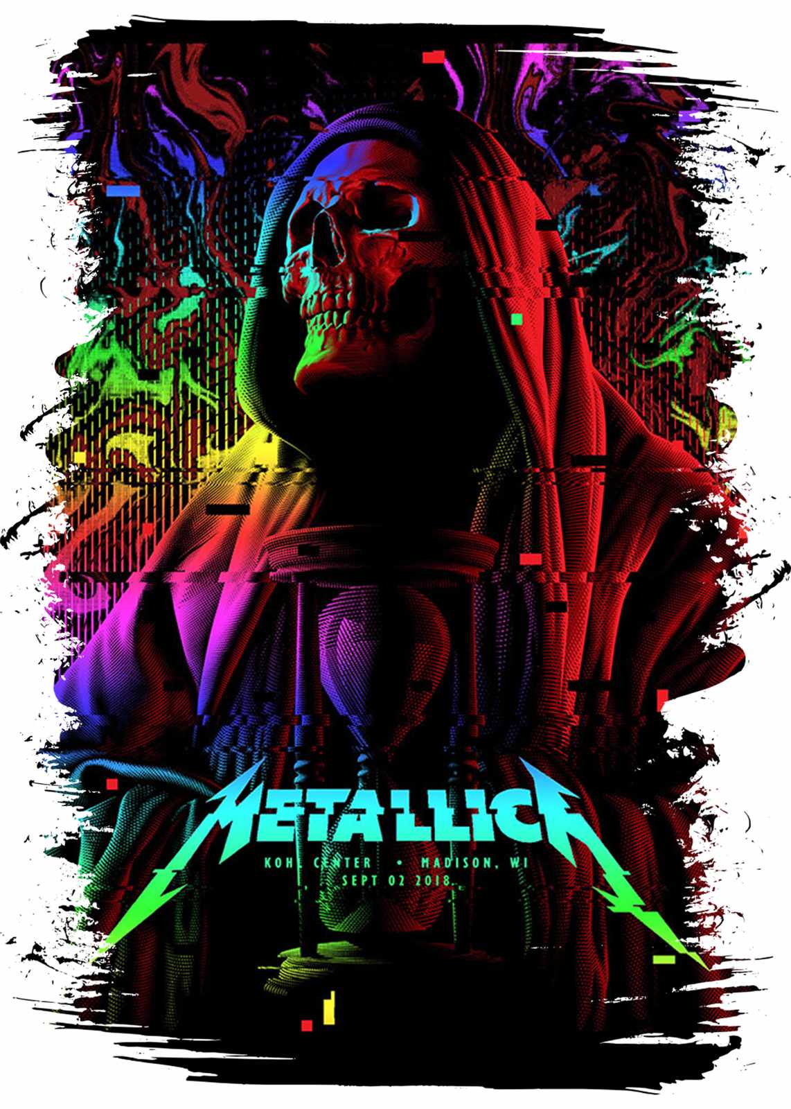 Metallica Grim Reaper Glitch Art Wall Art