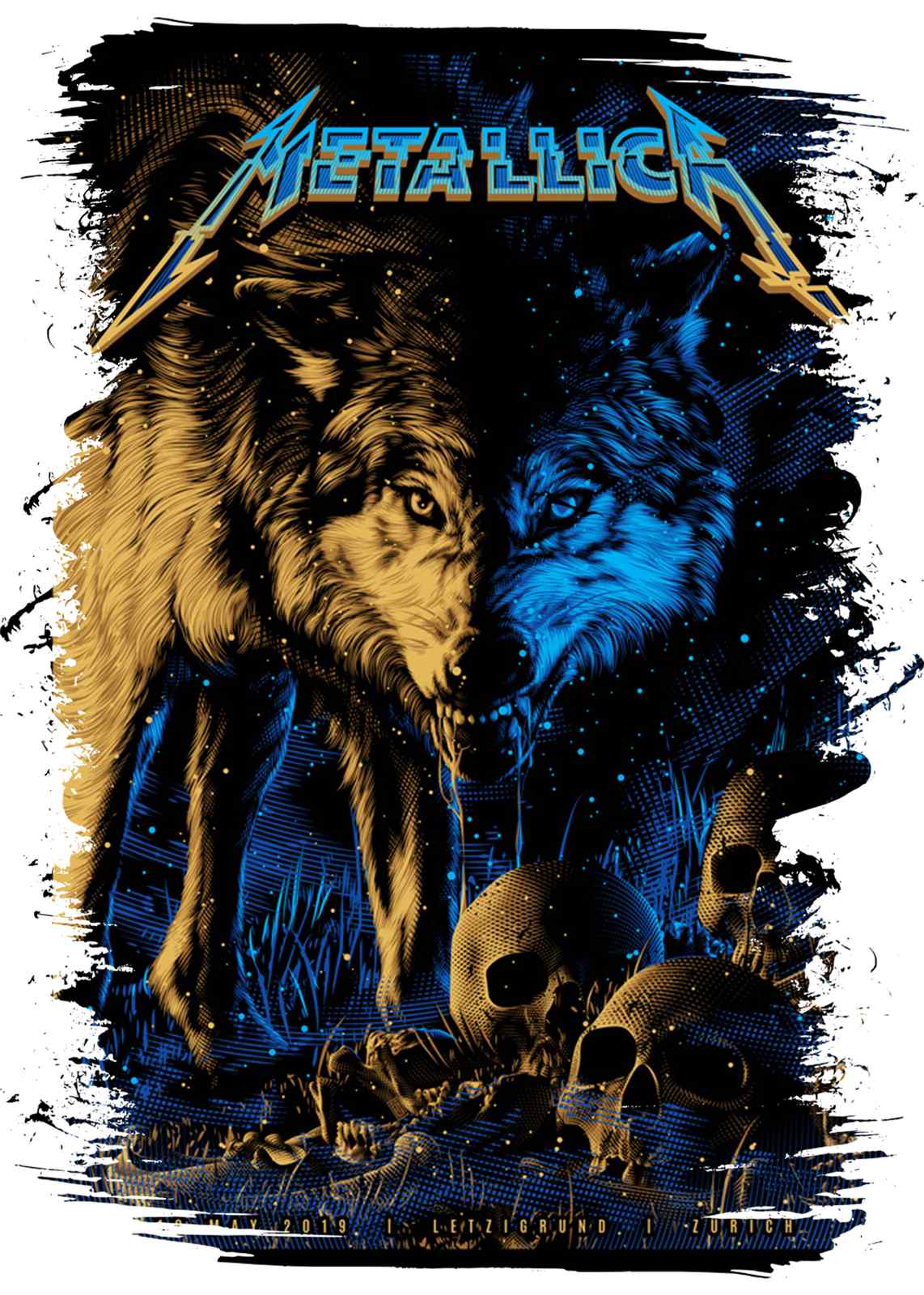 Metallica Wolf & Skulls Wall Art