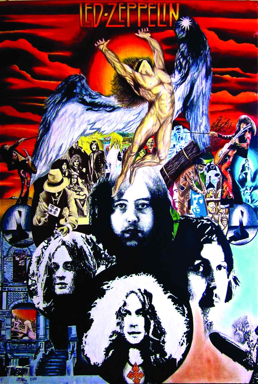 Led Zeppelin Montage Wall Art Wall Art