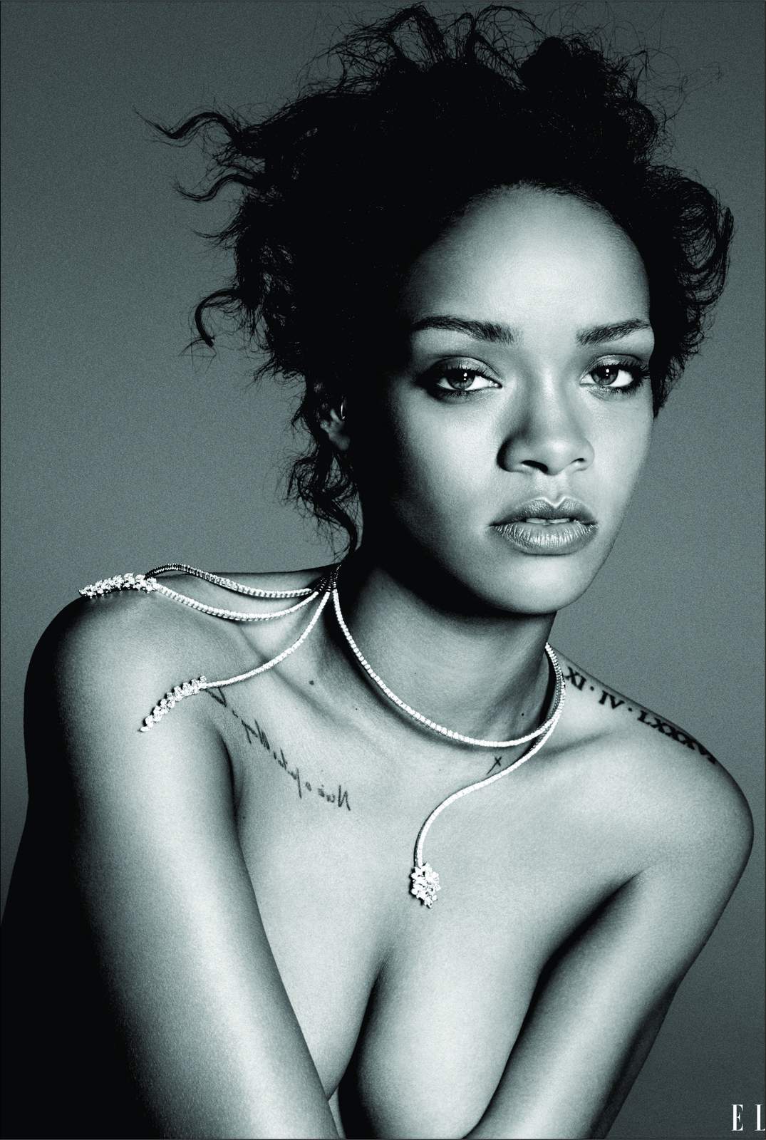 Iconic Portrait Rihanna Diamond Necklace Wall Art