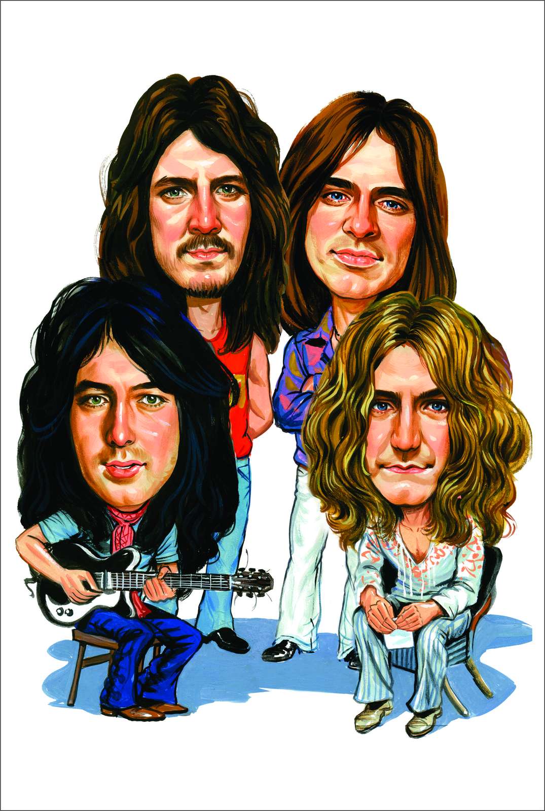 Iconic Rock Band Caricature Wall Art