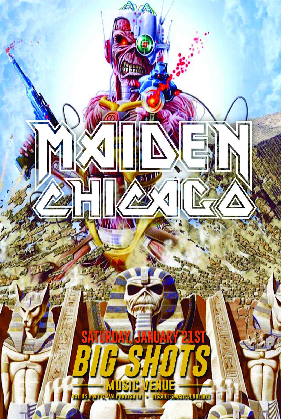 Iron Maiden Eddie Egyptian Pyramid Wall Art