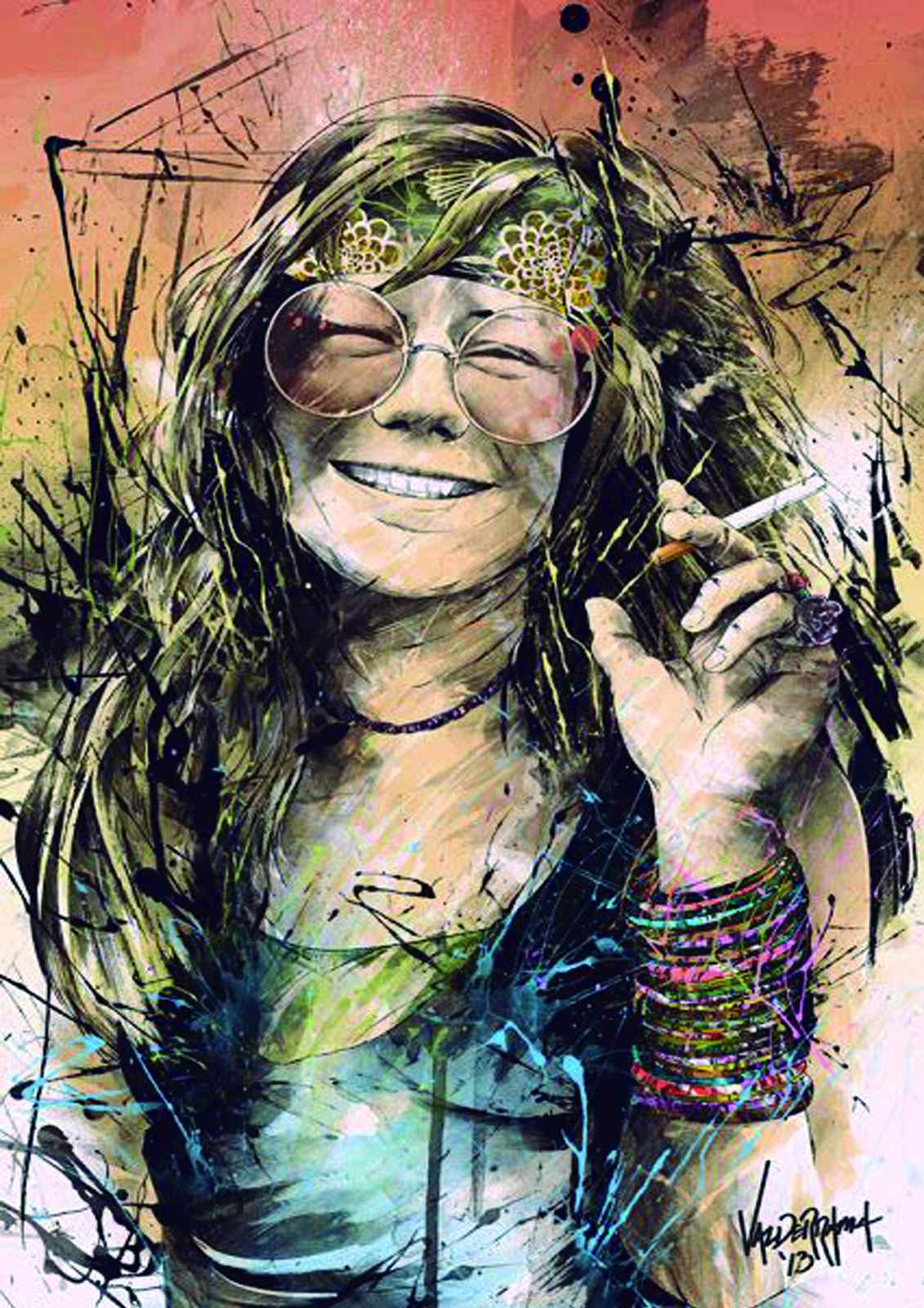 Janis Joplin Psychedelic Rock Wall Art