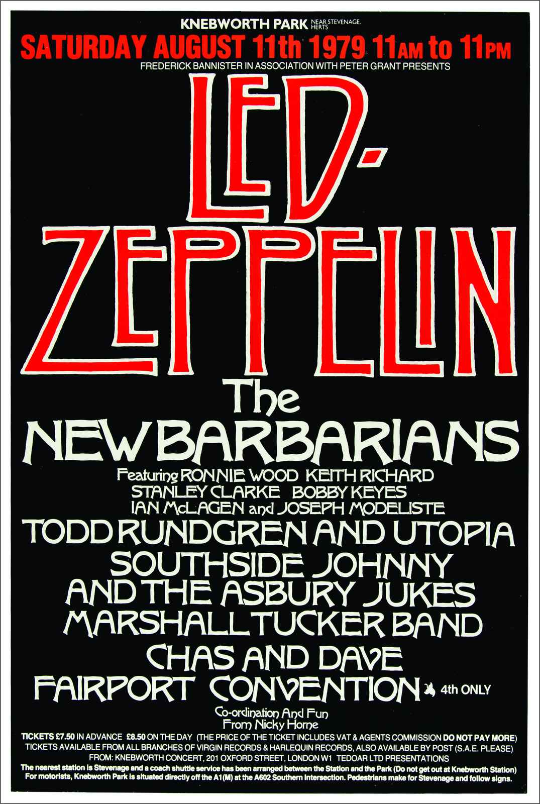 Iconic Led Zeppelin Knebworth 1979 Wall Art