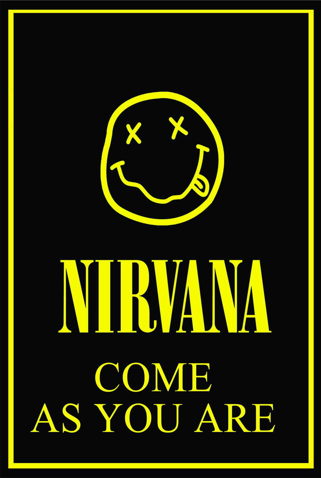 Nirvana "Come As You Are" Smiley Face Wall Art