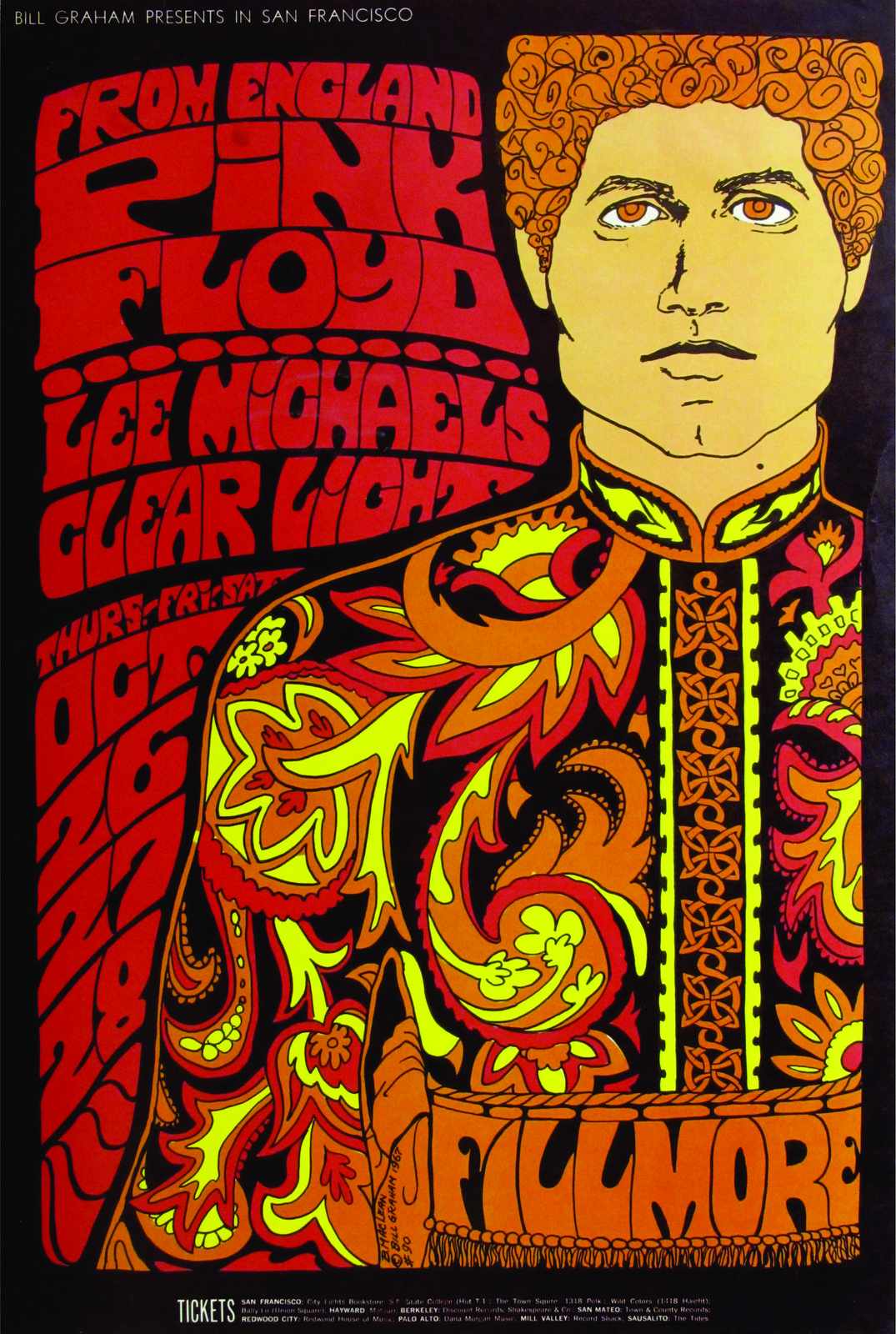 Psychedelic Pink Floyd Fillmore Concert Wall Art