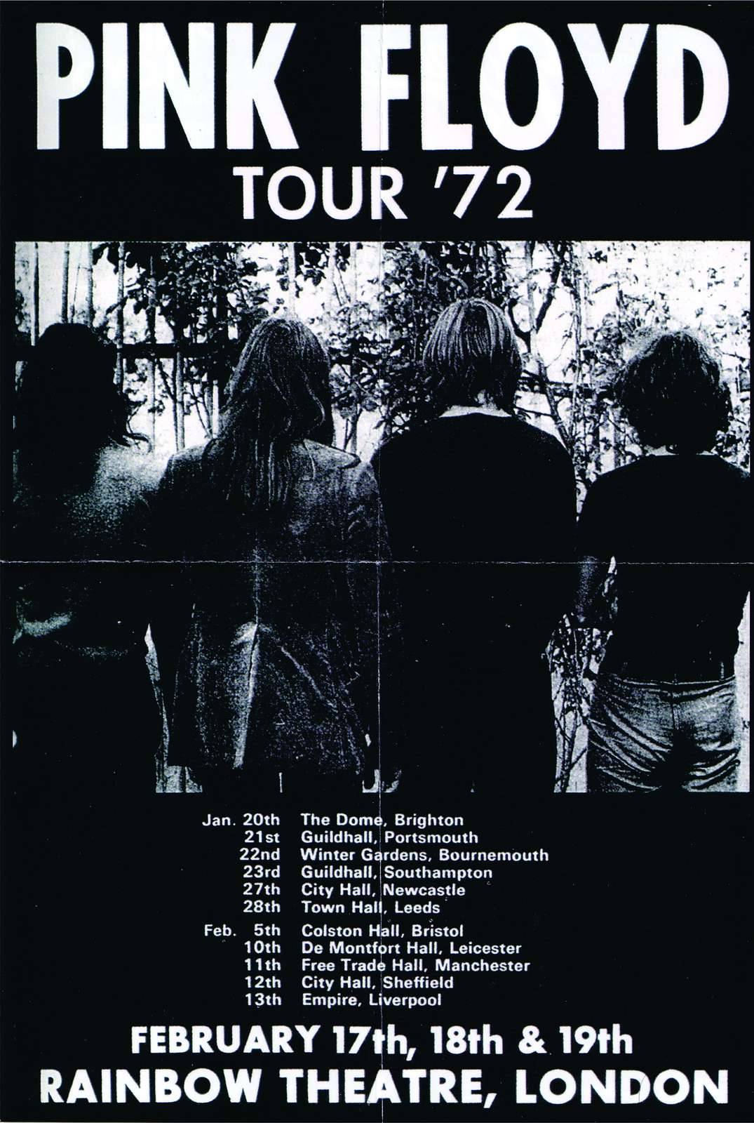 Iconic Pink Floyd '72 Tour Band Wall Art
