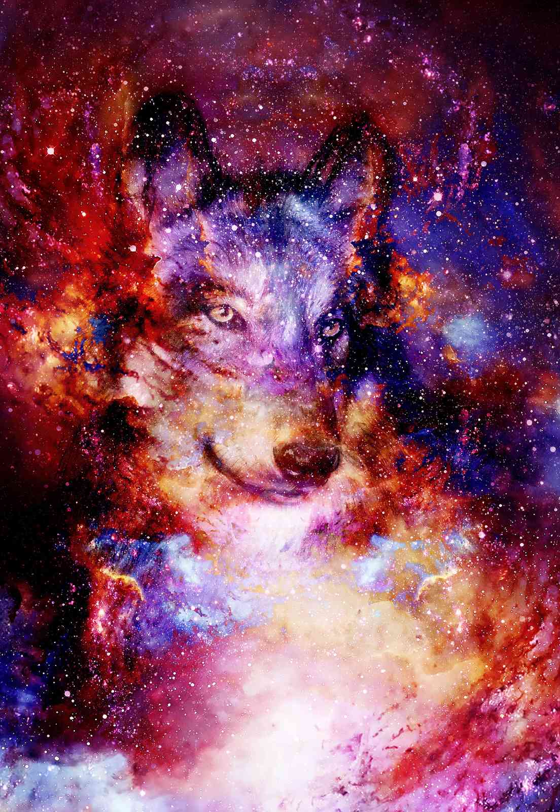 Cosmic Wolf Nebula Wall Art Wall Art