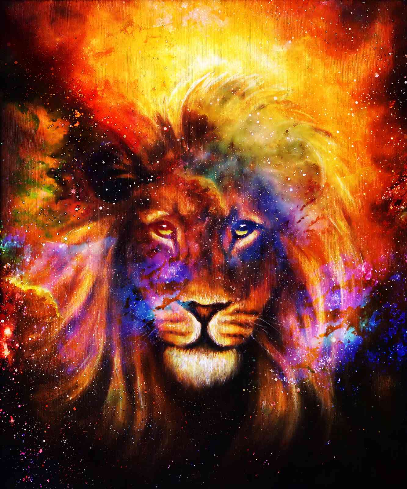 Cosmic Lion Nebula Art Wall Art