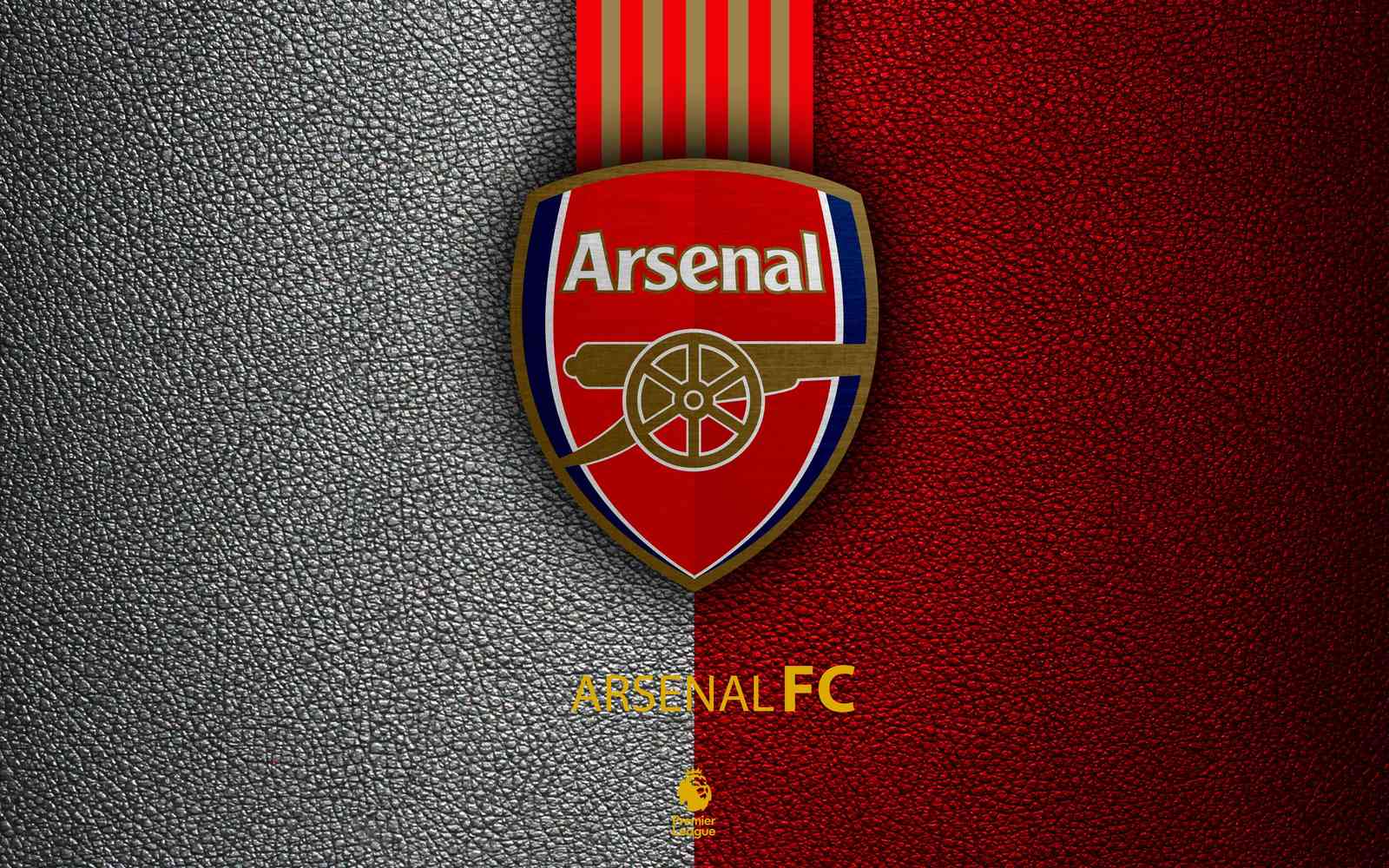 Arsenal FC Logo Red & Grey Leather Wall Art