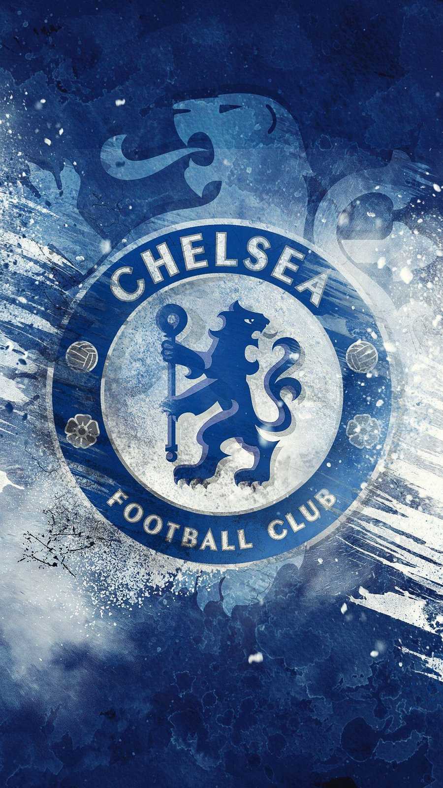 Chelsea FC Lion Crest Abstract Splash Wall Art