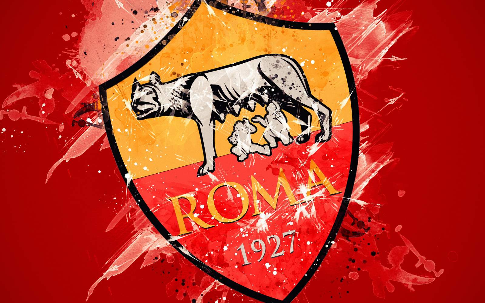 AS Roma Wolf Emblem Grunge Art Wall Art