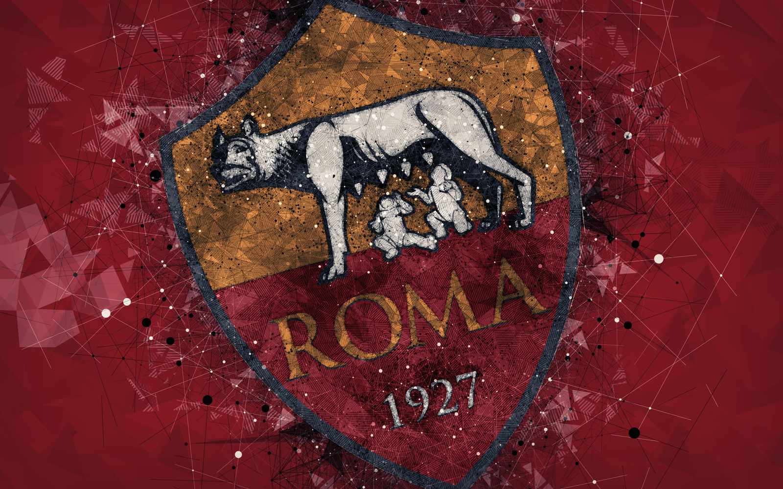 AS Roma Crest Abstract Art Wall Art