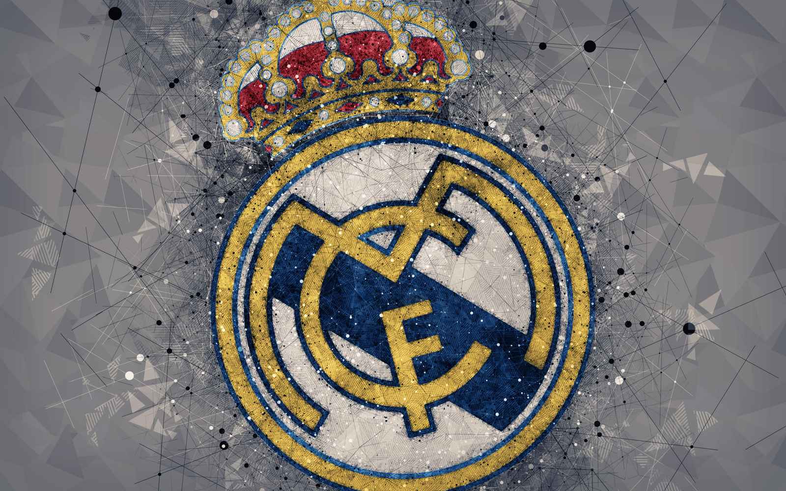 Real Madrid Crowned Logo Abstract Wall Art