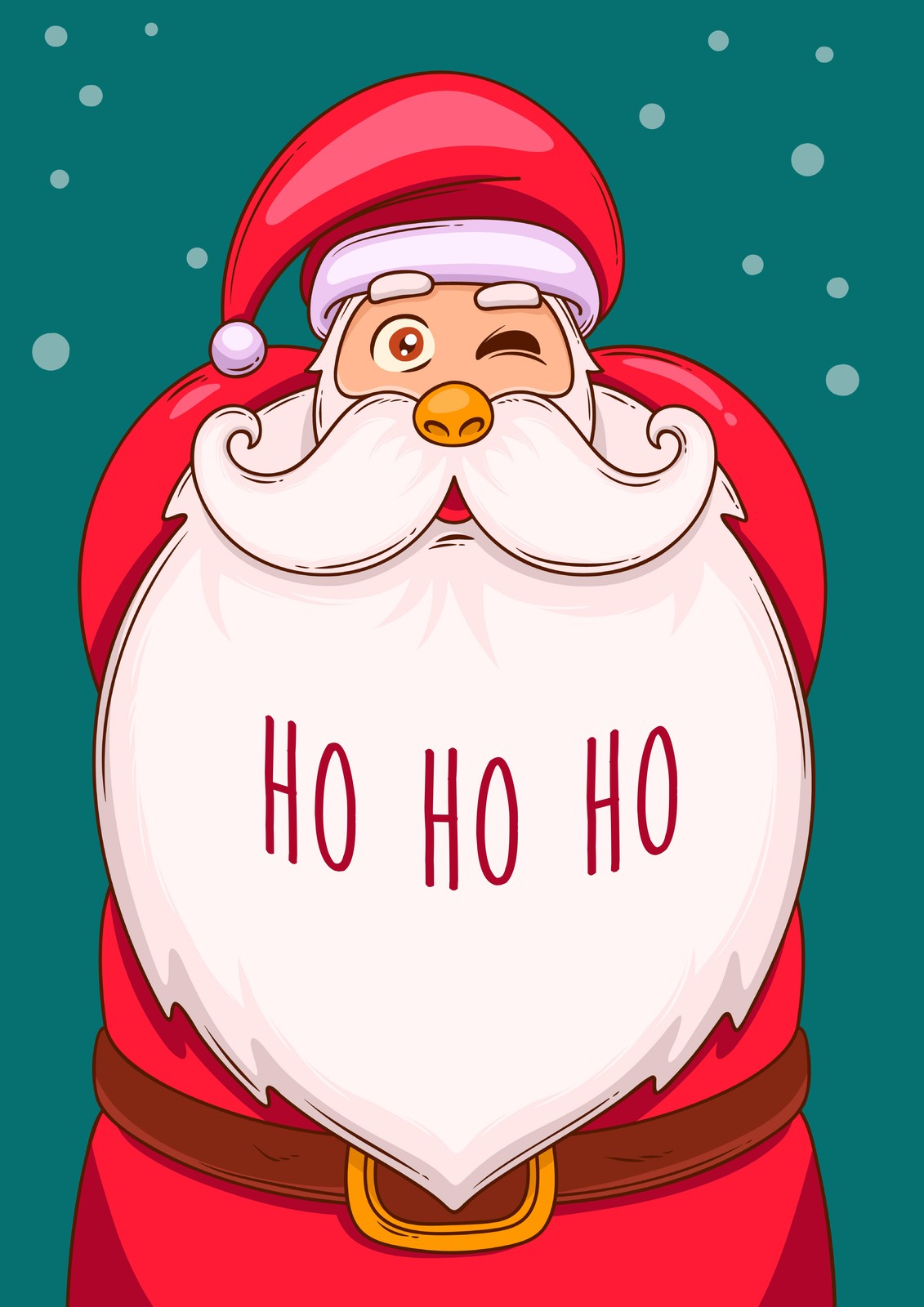 Whimsical Winking Santa "Ho Ho Ho" Wall Art