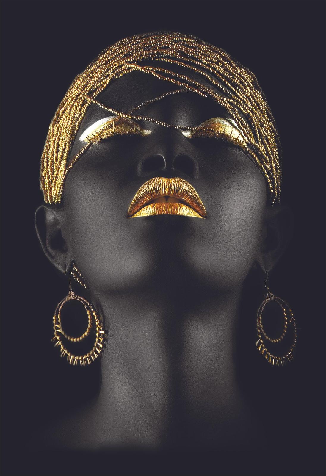 Elegant Gold & Black Portrait Wall Art