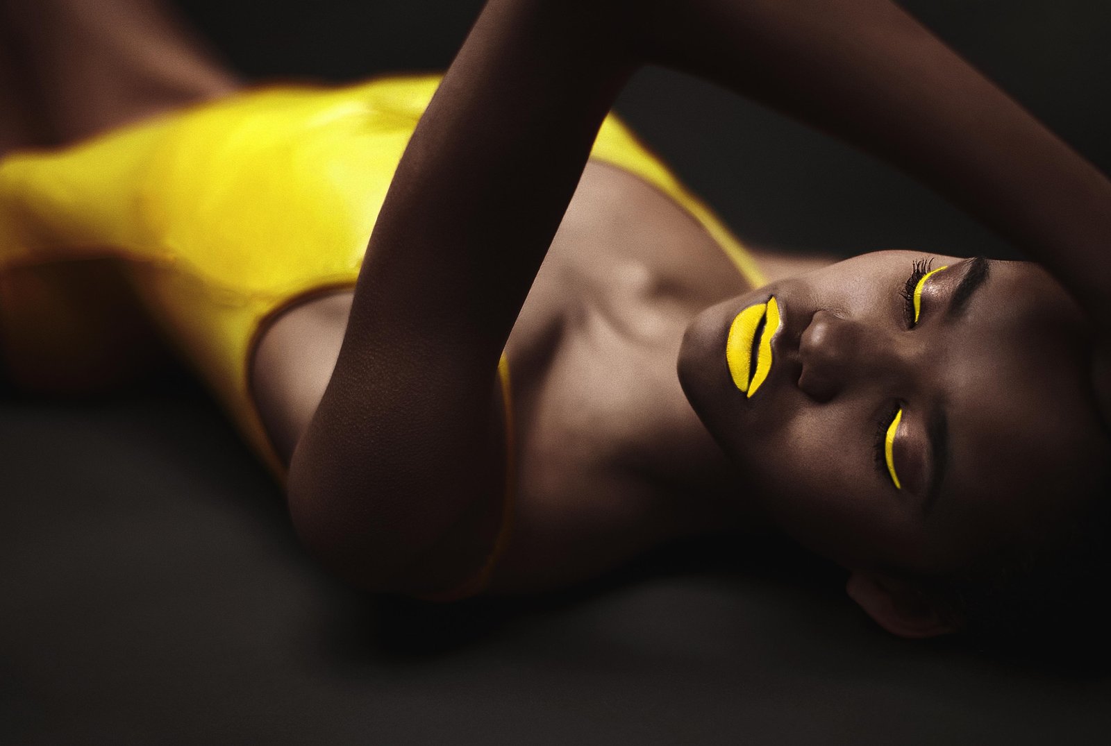 Bold Yellow Aura Portrait Wall Art
