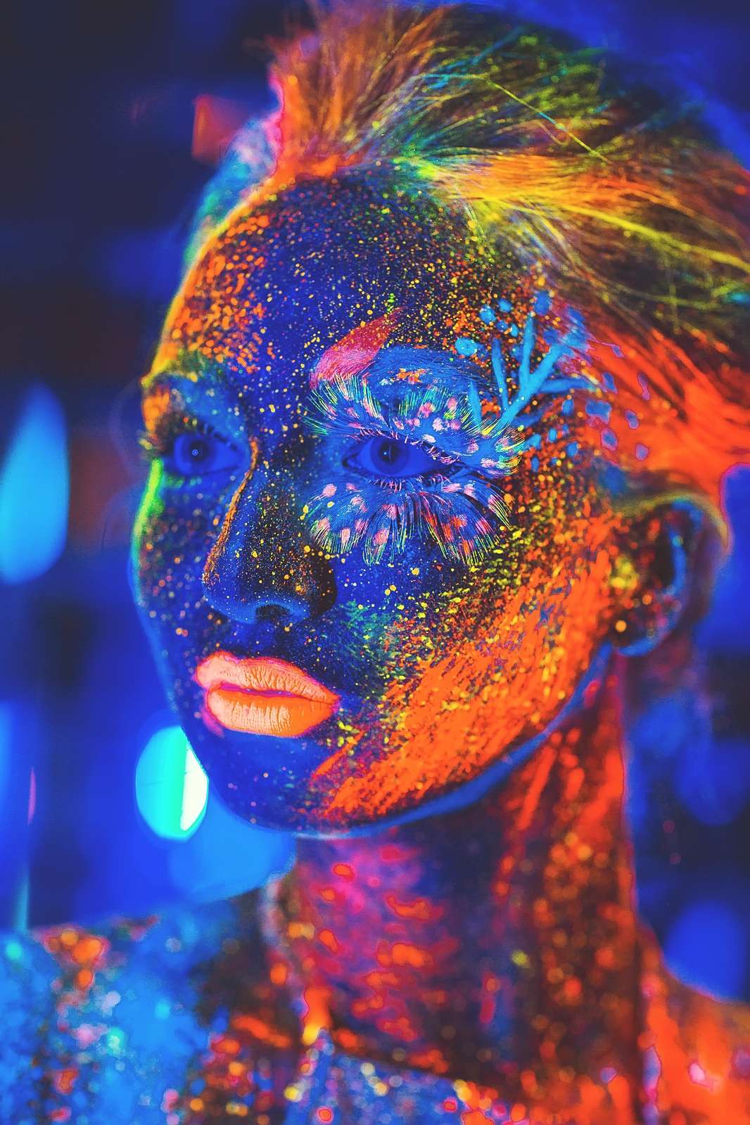 Neon Glow Face UV Art Wall Art