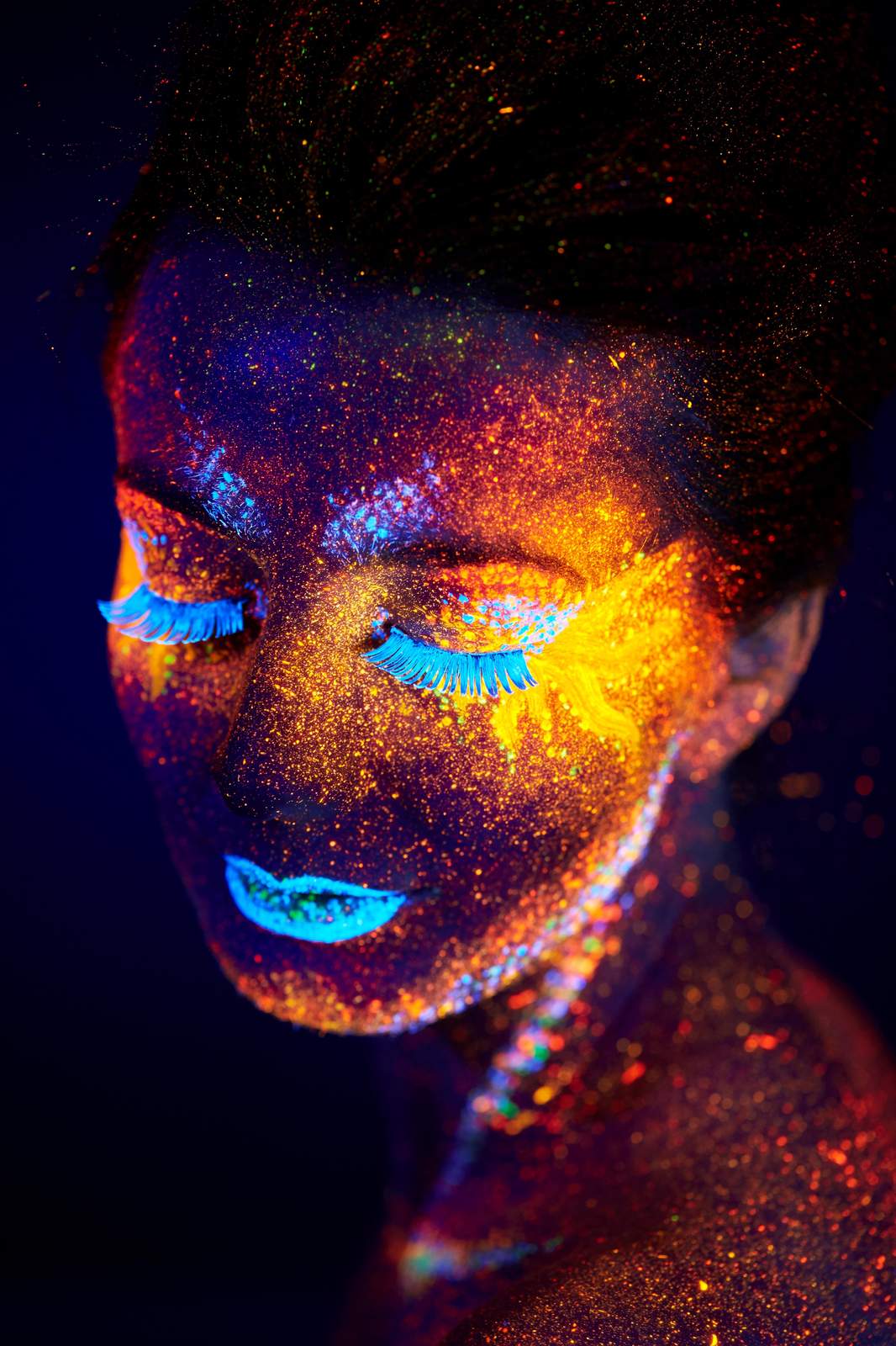 Neon Glow Face Blacklight Wall Art
