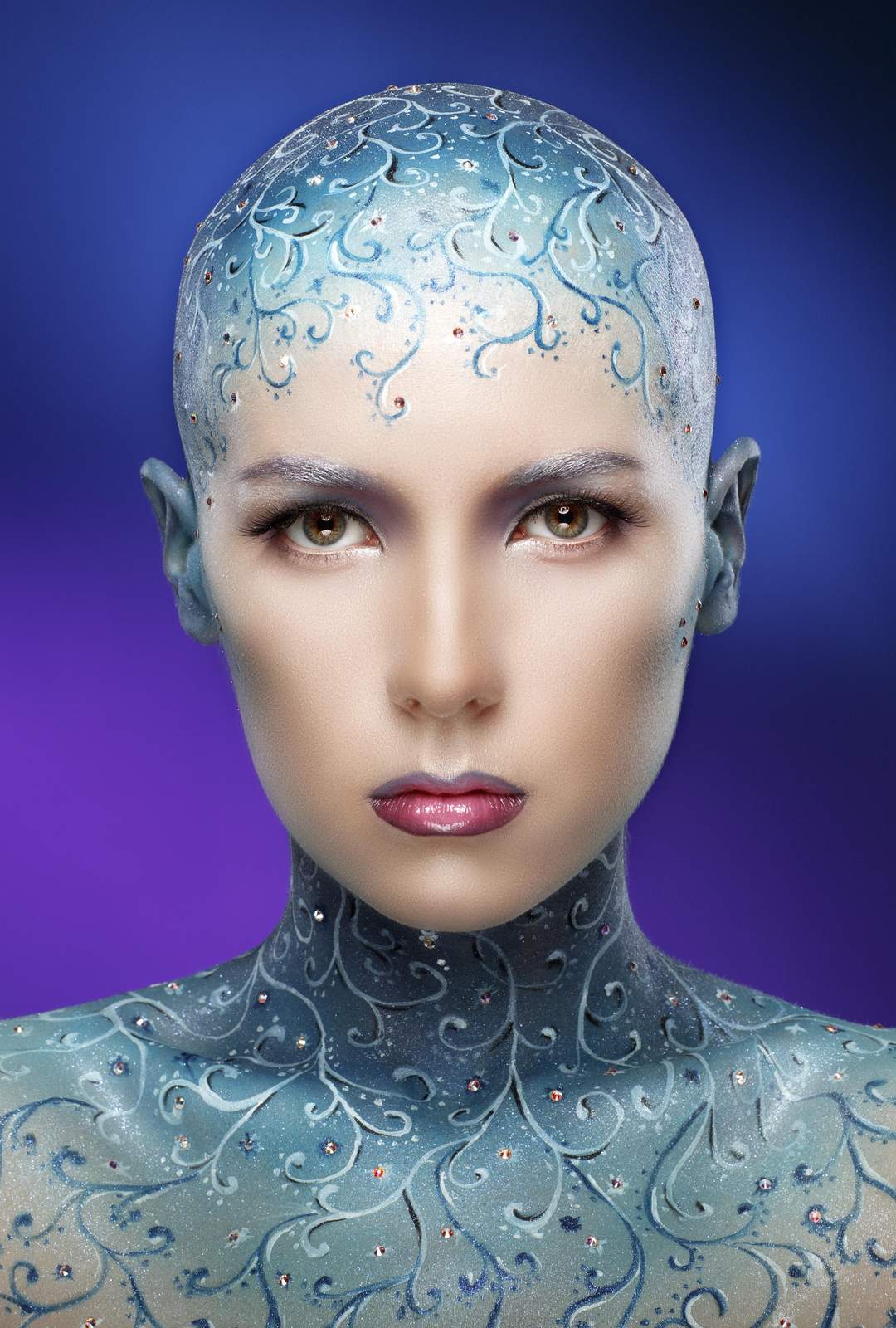 Enchanting Blue Aura Portrait Wall Art