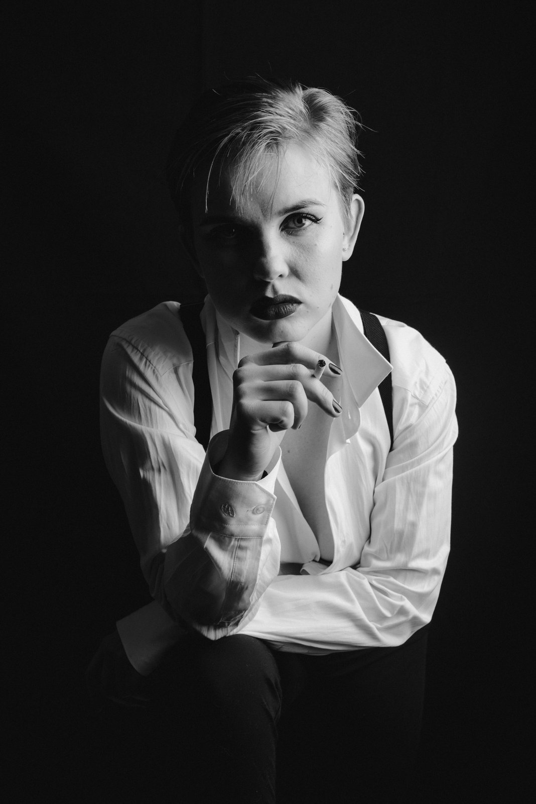 Edgy Portrait with Smoke Wall Art