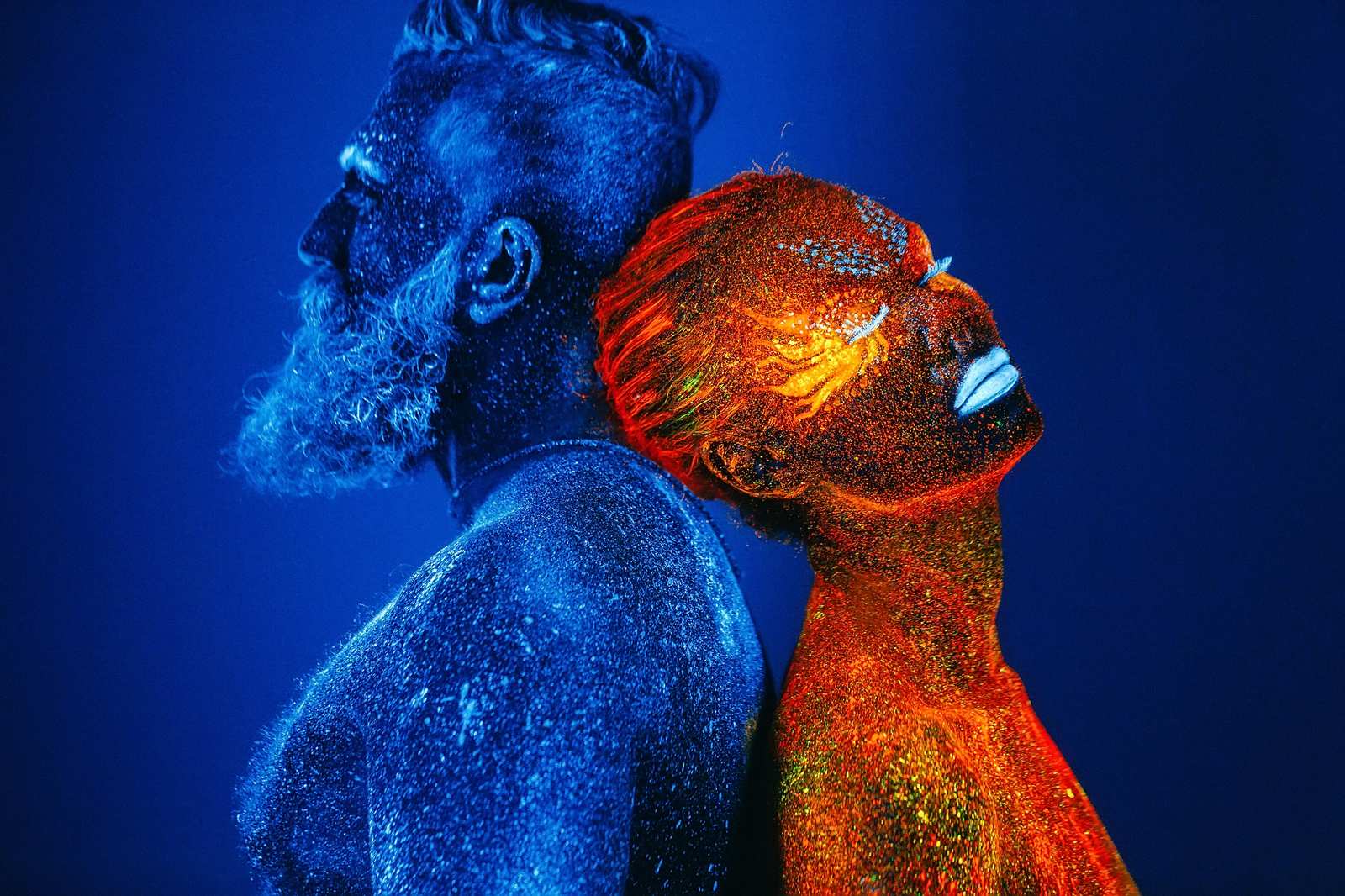 Glow Duo: Abstract UV Body Art Wall Art