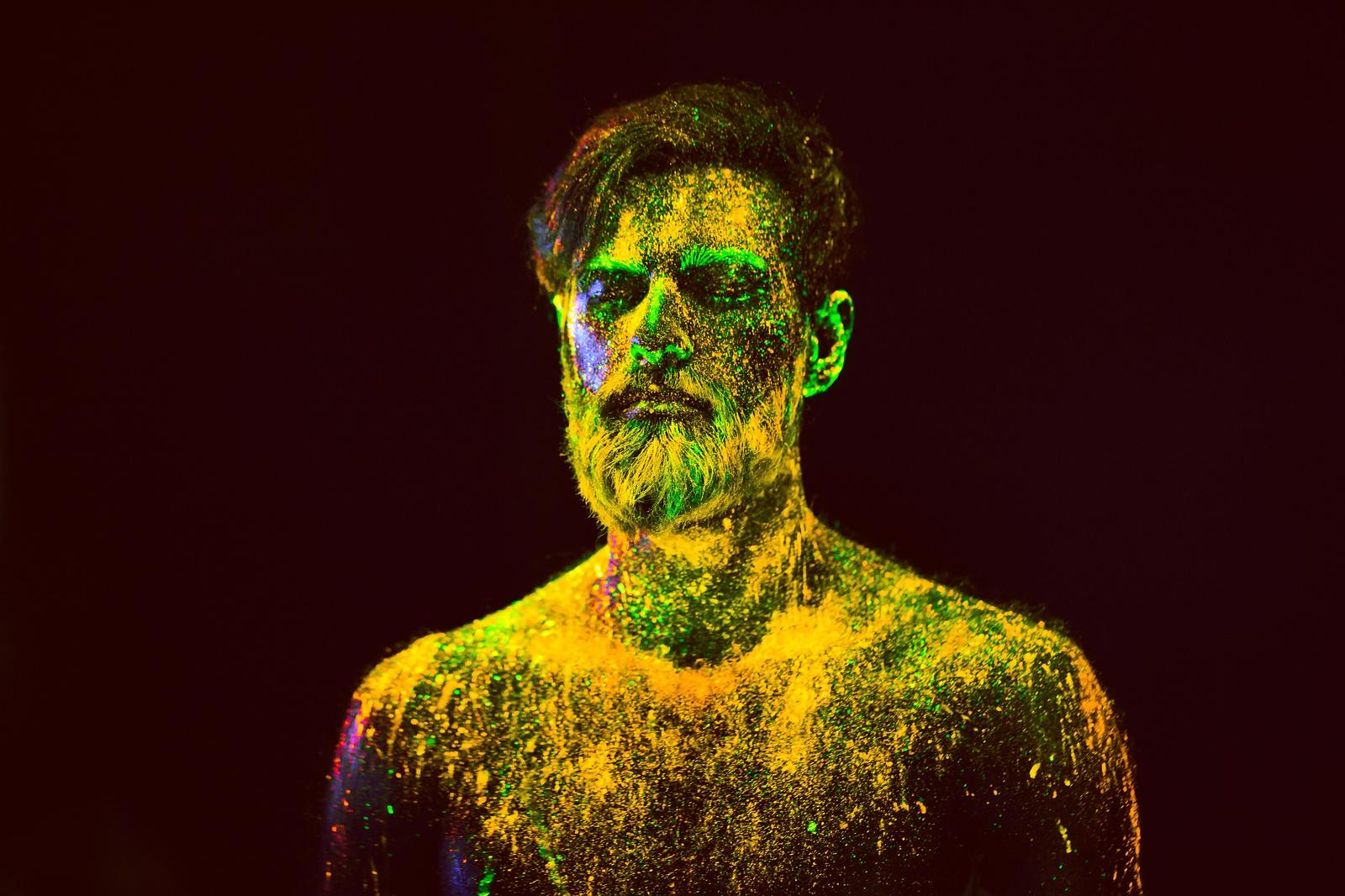 Vibrant Neon Portrait Man Wall Art