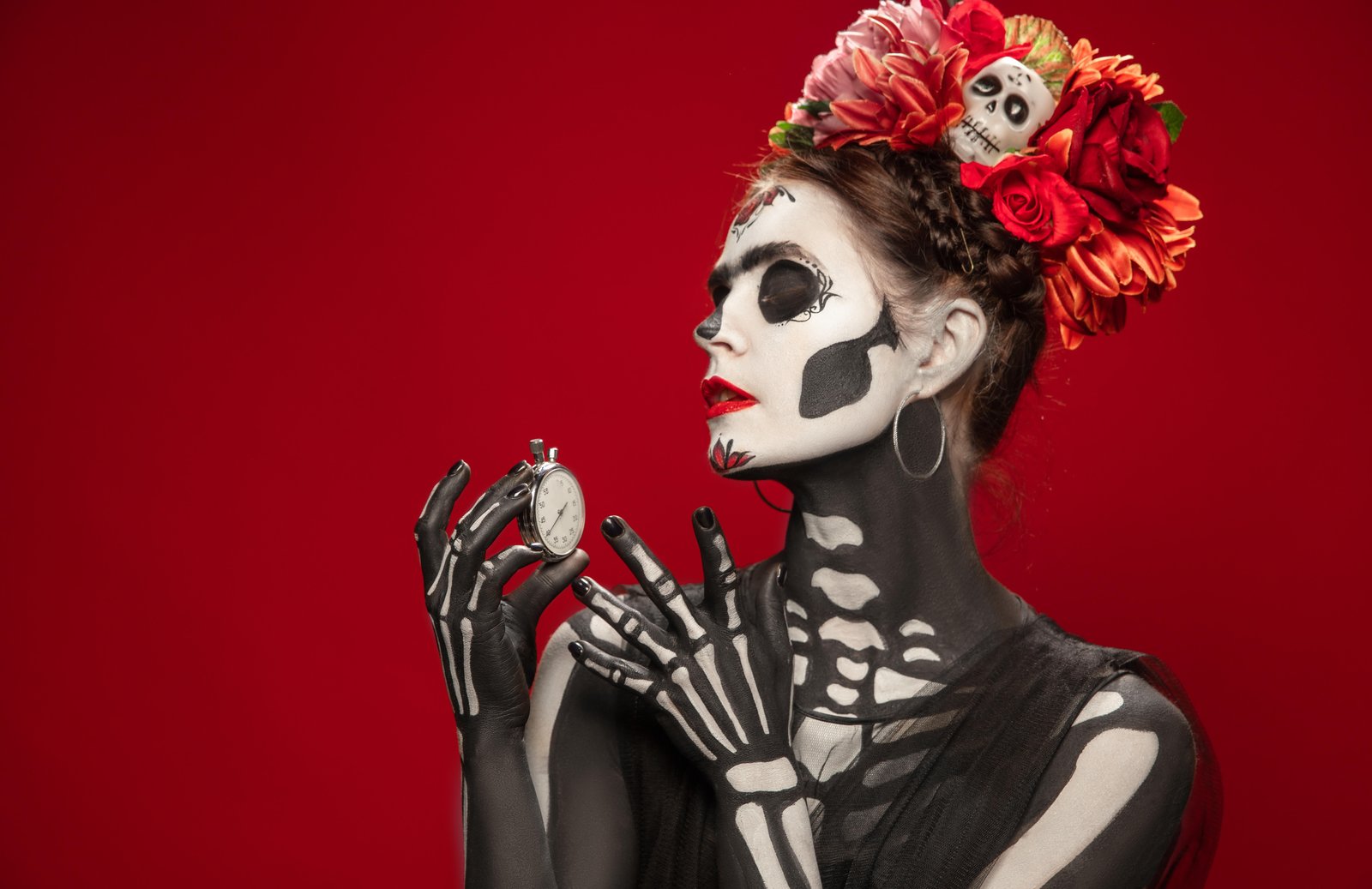 Dia de Muertos Skull Woman Wall Art
