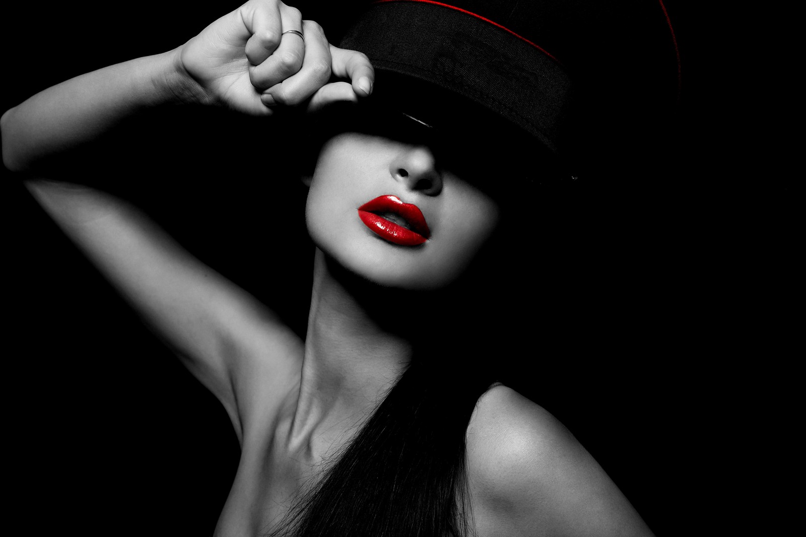 Glamorous Red Lips & Hat Wall Art