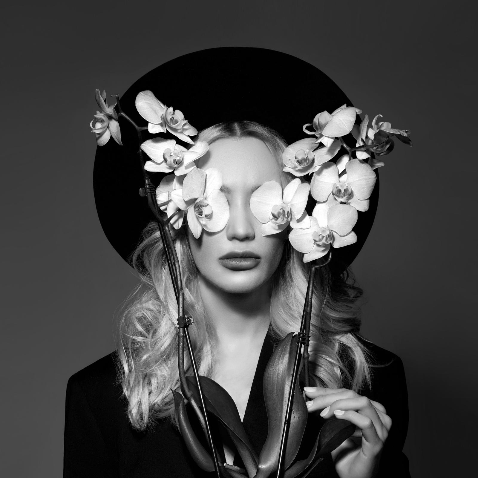 Ethereal Orchid Dreams Black & White Wall Art