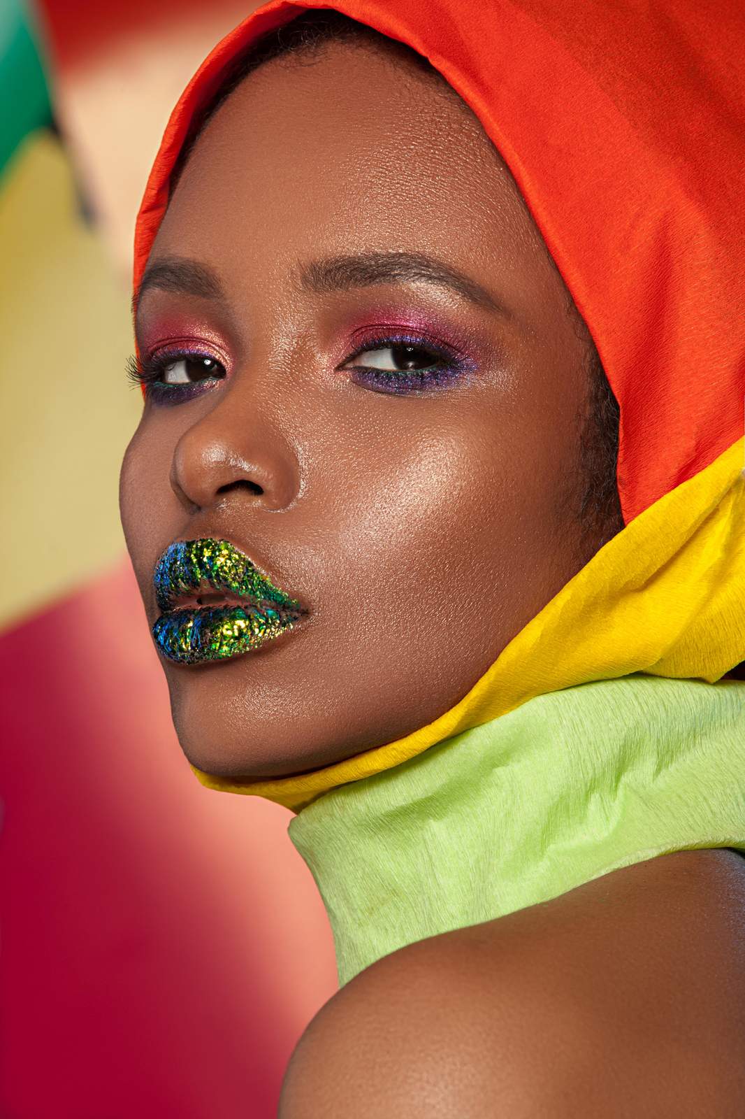 Vibrant Glam Makeup Portrait Wall Art
