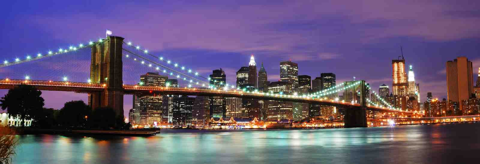 Iconic NYC Brooklyn Bridge Night Wall Art