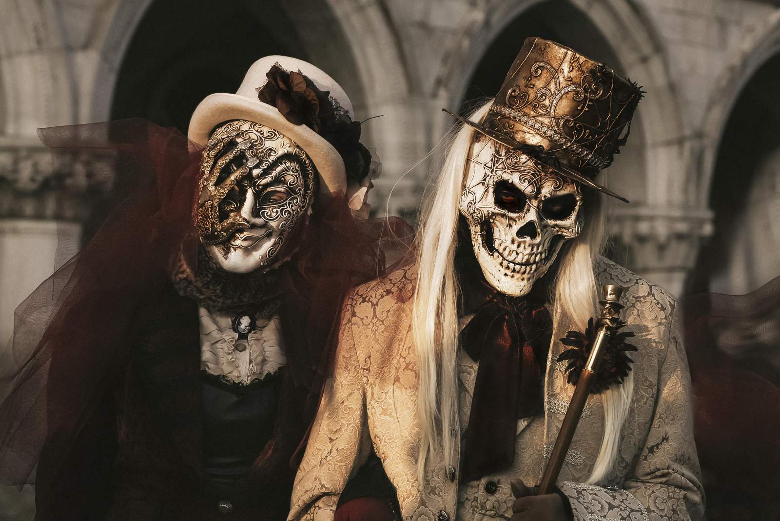 Venetian Masquerade Skeletons Wall Art