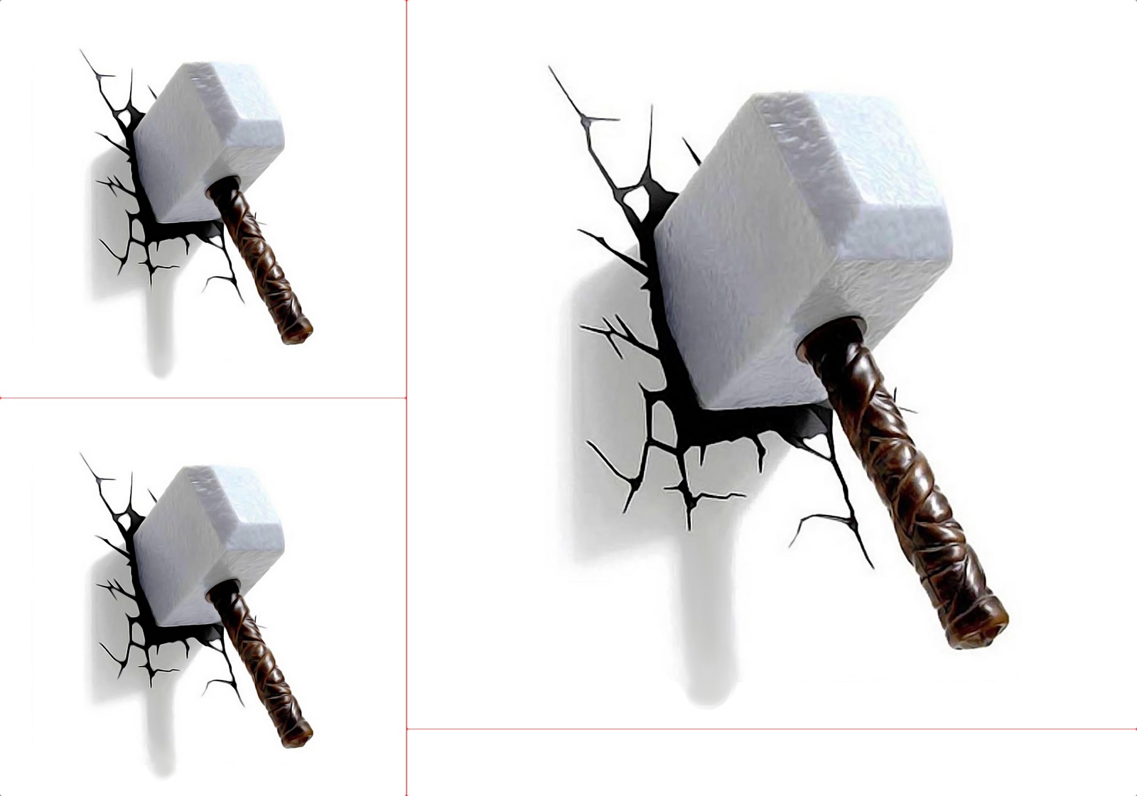 Thor's Hammer Cracked Wall Effect Wall Art