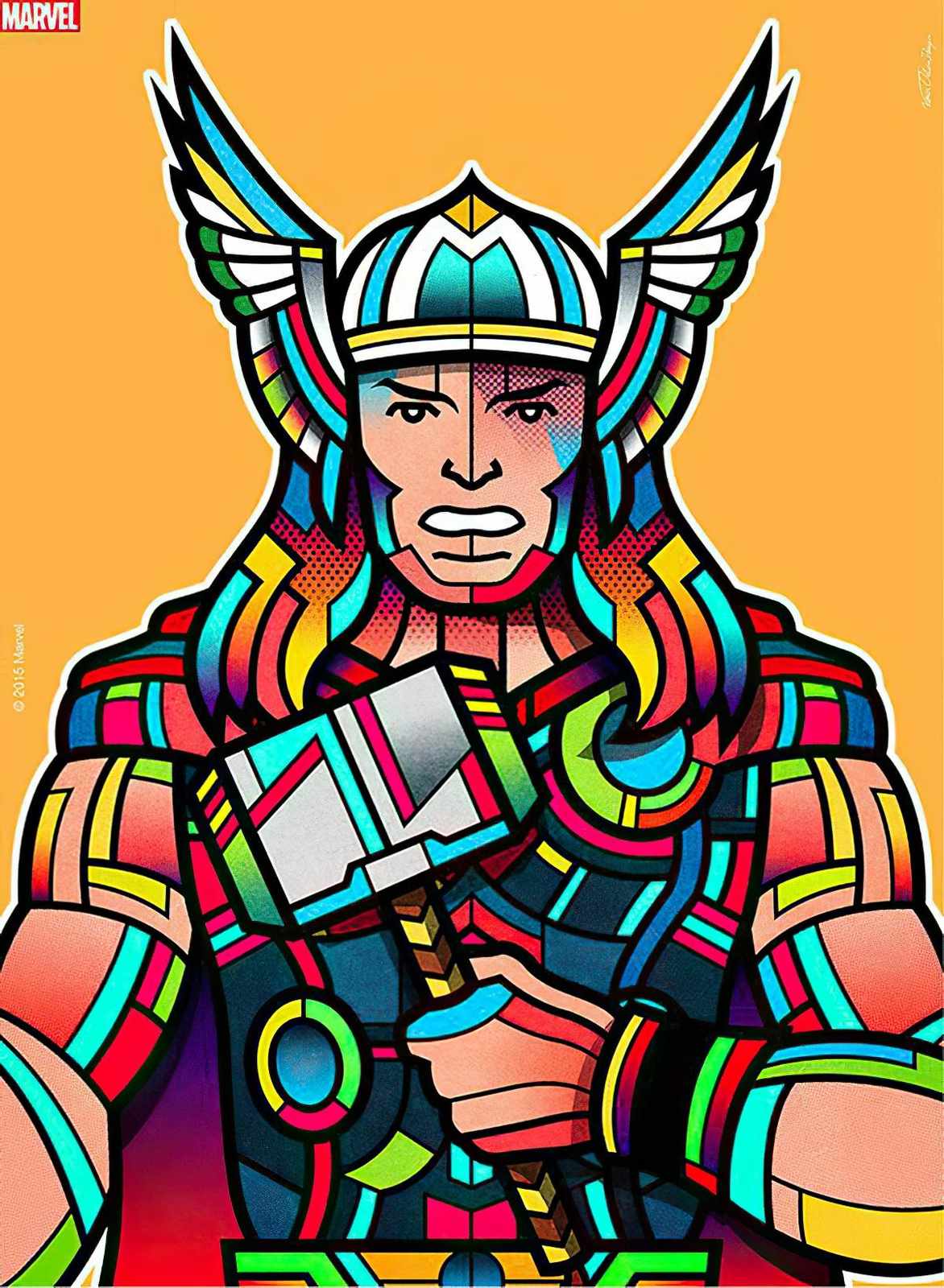 Vibrant Thor Comic Art Wall Art