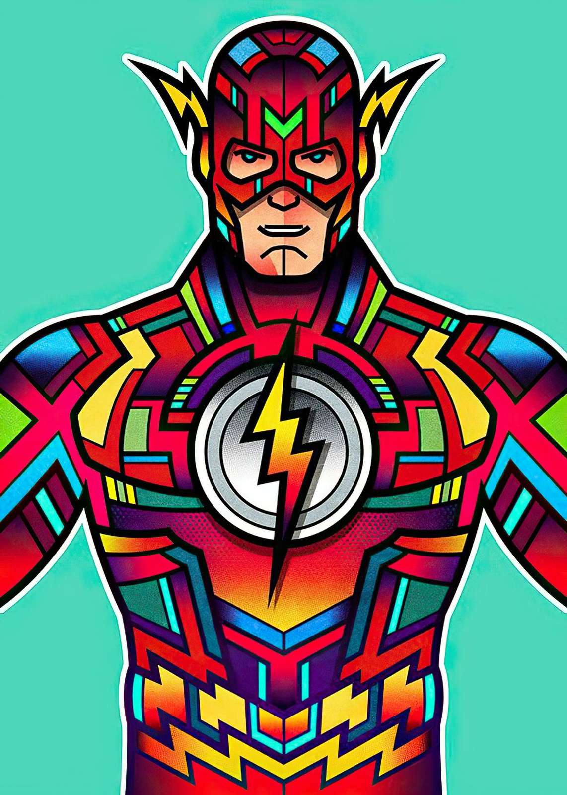 Vibrant Geometric Flash Wall Art