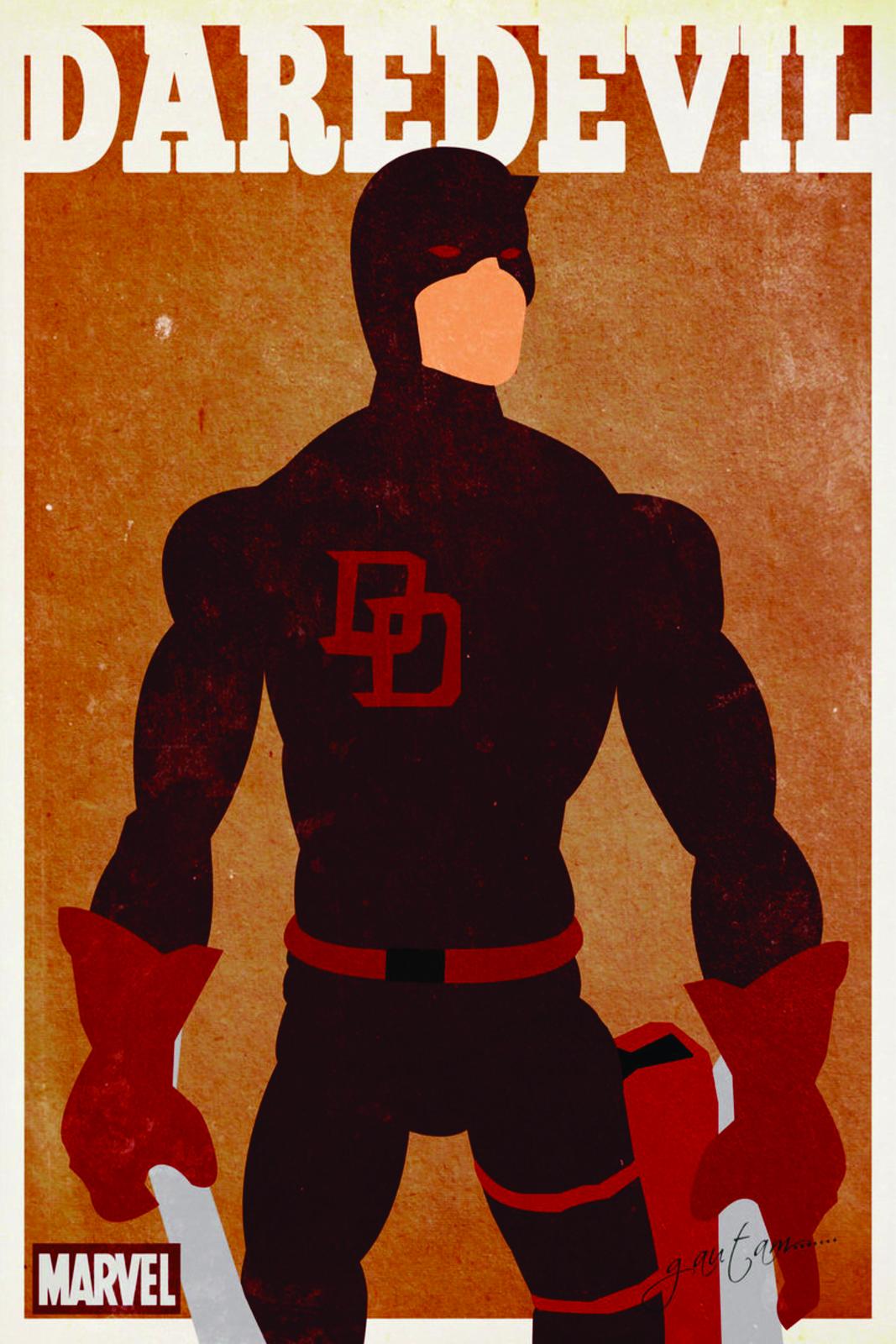 Daredevil Minimalist Marvel Wall Art