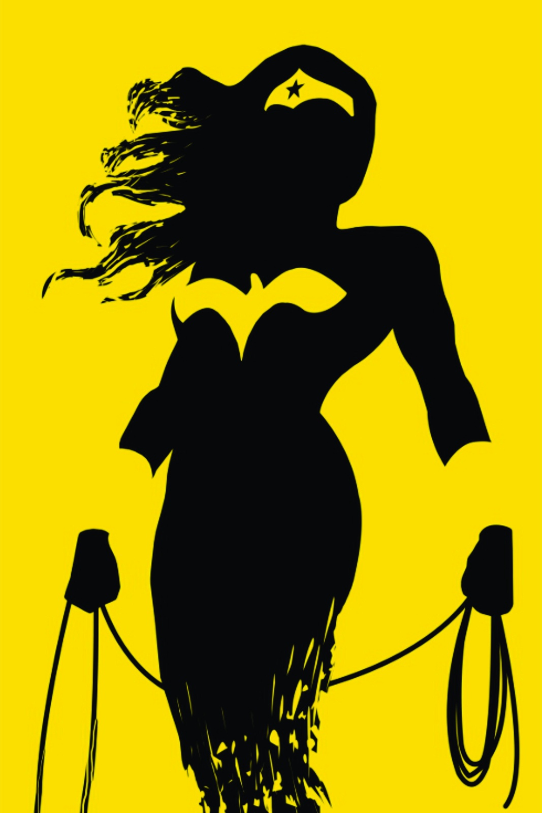 Bold Wonder Woman Silhouette Wall Art