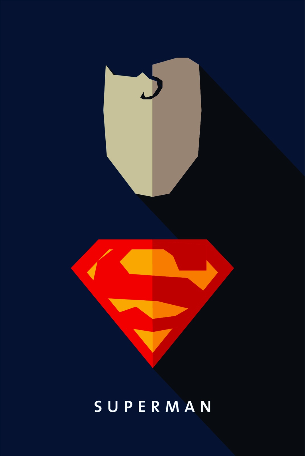 Minimalist Superman Logo & Face Wall Art