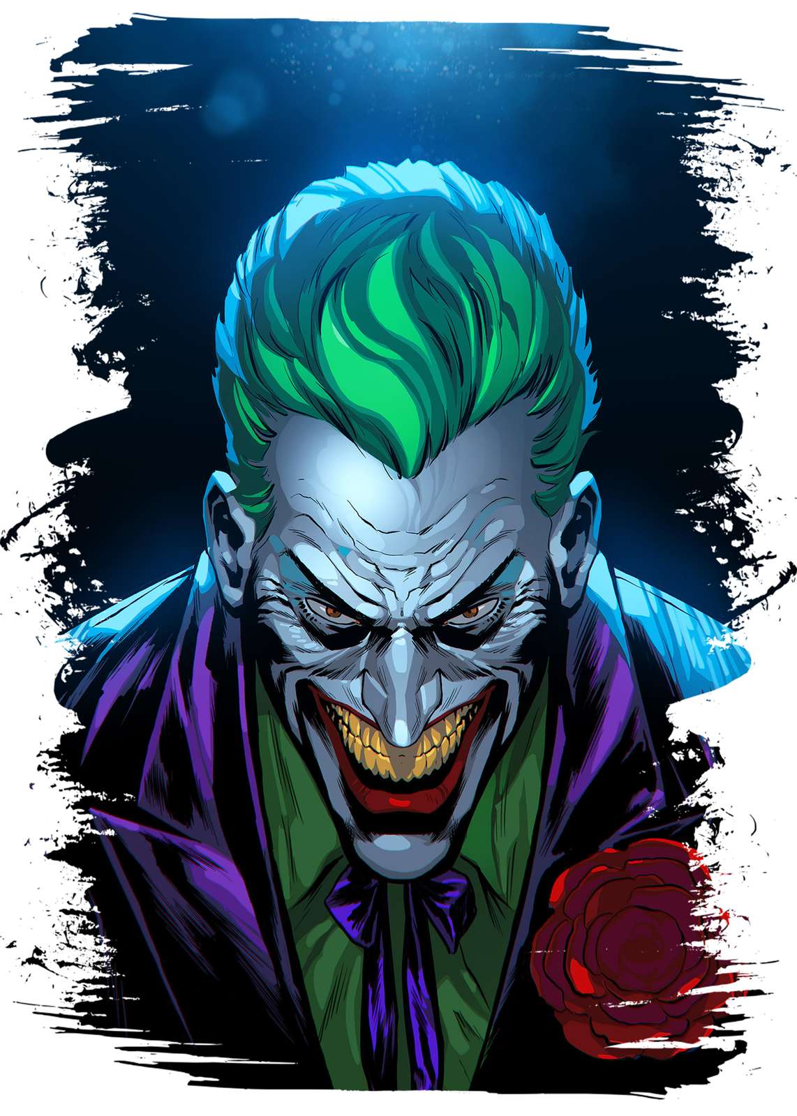Grinning Joker Iconic Comic Art Wall Art