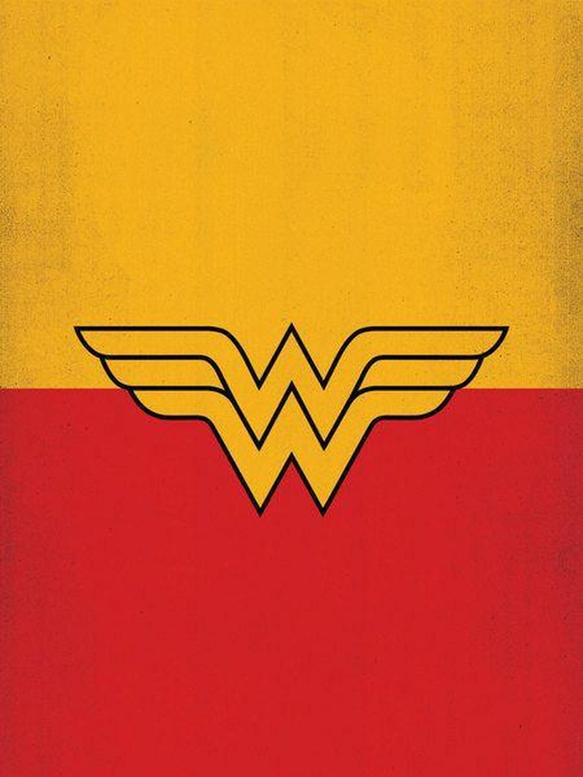 Iconic Wonder Woman Logo Yellow & Red Wall Art