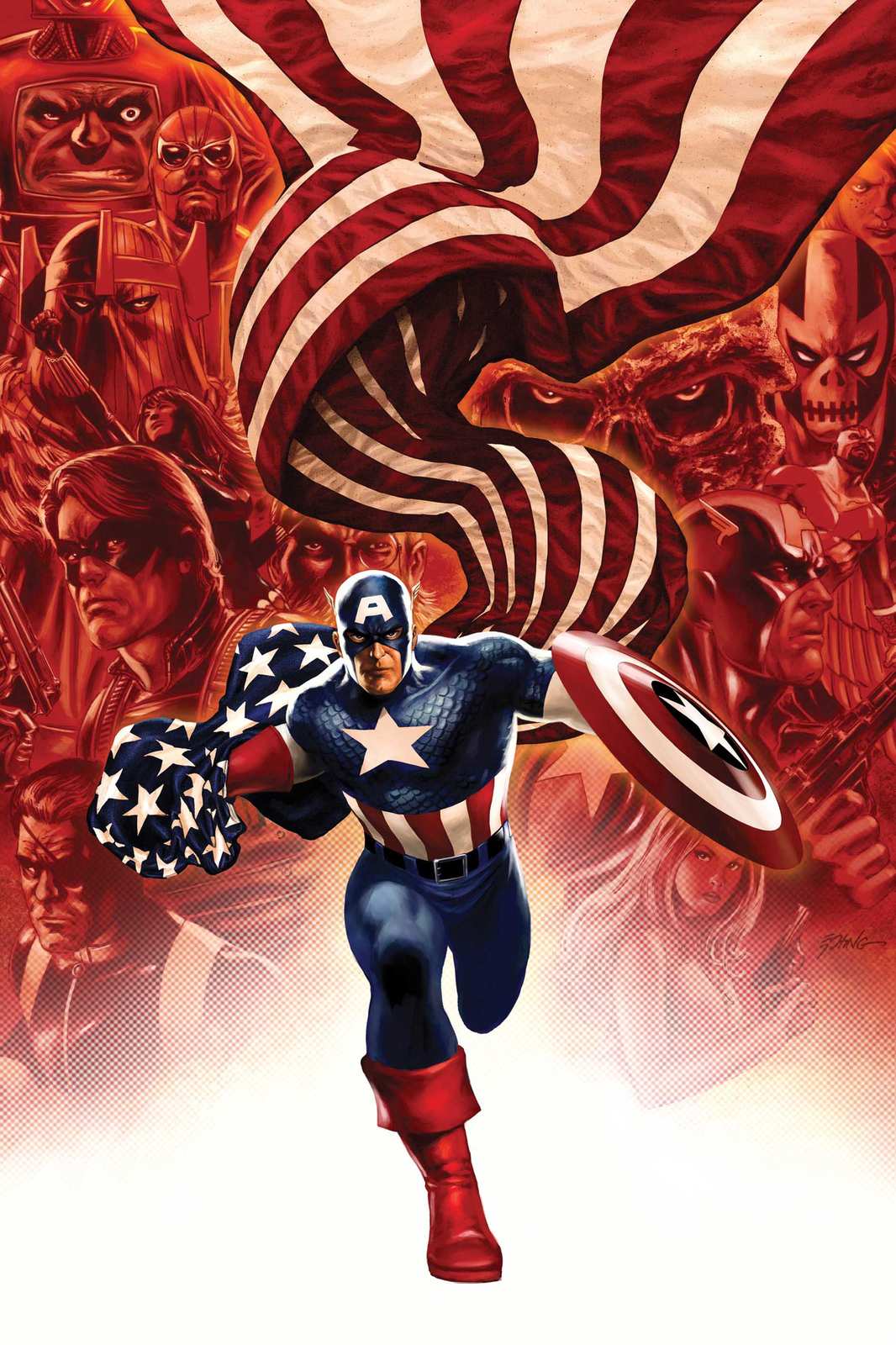 Captain America Heroic Action Wall Art